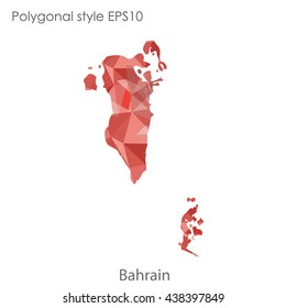 Bahrain in geometric polygonal style.Abstract gems triangle,modern design background. Vector illustration EPS10