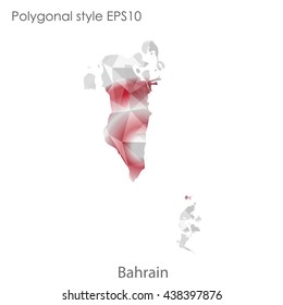 Bahrain in geometric polygonal style.Abstract gems triangle,modern design background. Vector illustration EPS10