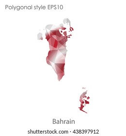 Bahrain in geometric polygonal style.Abstract gems triangle,modern design background. Vector illustration EPS10