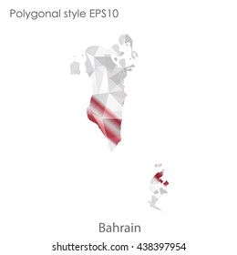 Bahrain in geometric polygonal style.Abstract gems triangle,modern design background. Vector illustration EPS10