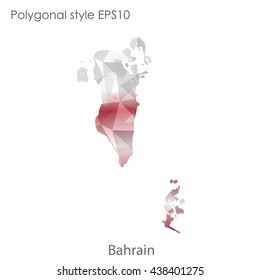 Bahrain in geometric polygonal style.Abstract gems triangle,modern design background. Vector illustration EPS10