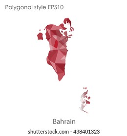 Bahrain in geometric polygonal style.Abstract gems triangle,modern design background. Vector illustration EPS10