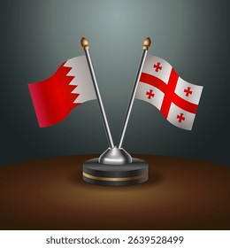 Bahrain and Georgia Republic table flag relation with gradient backgrund
