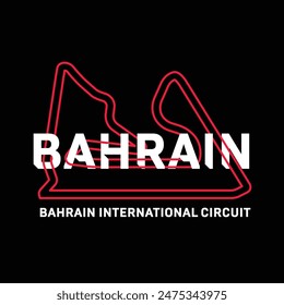 Bahrain GP track design t-shirt and merchandise concept vector illustration
