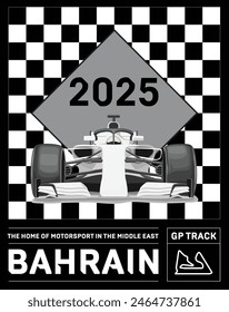 Bahrain GP track poster design, perfect for t shirt design and all type merchandise