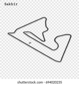  Bahrain grand prix race track. circuit for motorsport and autosport. Vector illustration. Bahrain International Circuit, Sakhir