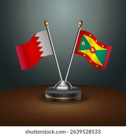 Bahrain and Grenada table flag relation with gradient backgrund