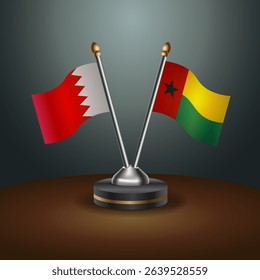 Bahrain and Guinea Bissau table flag relation with gradient backgrund