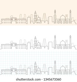 Bahrain Hand Drawn Skyline