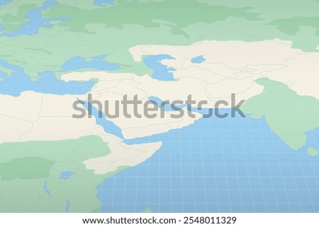 Bahrain highlighted on a detailed map, geographic location of Bahrain. Vector Map.