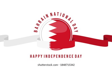 Bahrain Independence day design with Bahrain emblem flag vector illustration. Good Template for Bahrain National Day Design.