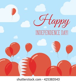 Bahrain Independence Day Flat Patriotic Design. Bahraini Flag Balloons. Happy National Day Bahrain Vector Patriotic Design. Celebration Balloons Patriotic Design.