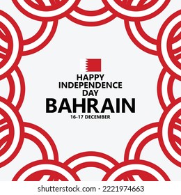 Bahrain independence day vector template with white background and ribbon flag. Middle East monarchy, kingdom, or emirate public holiday.