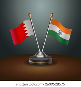 Bahrain and India table flag relation with gradient backgrund