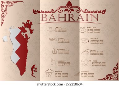 Bahrain infographics, statistical data, sights. Vector illustration