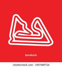 Bahrain International Circuit. Motorsport Race Track Vector Map