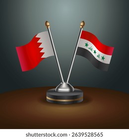Bahrain and Iraq table flag relation with gradient backgrund