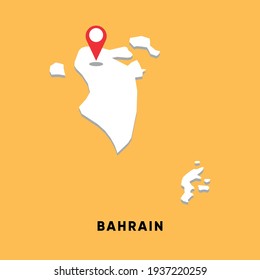 Bahrain Isometric map with location icon vector illustration design