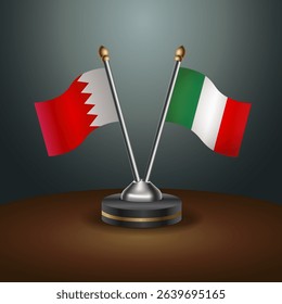 Bahrain and Italy table flag relation with gradient backgrund