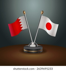 Bahrain and Japan table flag relation with gradient backgrund