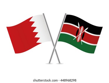 Bahrain and Kenyan flags. Vector illustration.