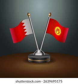 Bahrain and Kyrgyzstan table flag relation with gradient backgrund