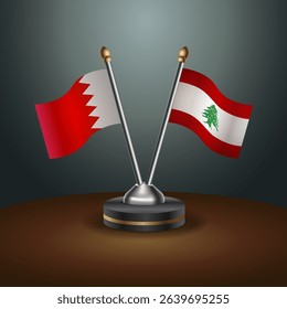 Bahrain and Lebanon table flag relation with gradient backgrund
