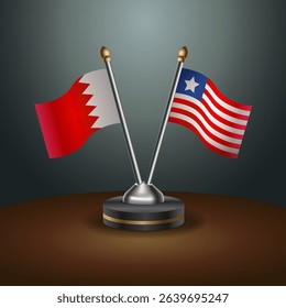 Bahrain and Liberia table flag relation with gradient backgrund