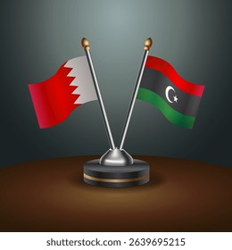 Bahrain and Libya table flag relation with gradient backgrund