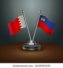 Bahrain and Liechtenstein table flag relation with gradient backgrund