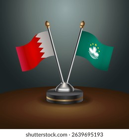 Bahrain and Macao table flag relation with gradient backgrund