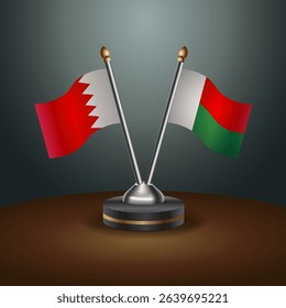 Bahrain and Madagascar table flag relation with gradient backgrund