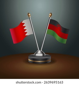 Bahrain and Malawi table flag relation with gradient backgrund