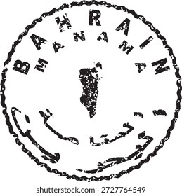 Mapa do selo redondo de Manama em Bahrain