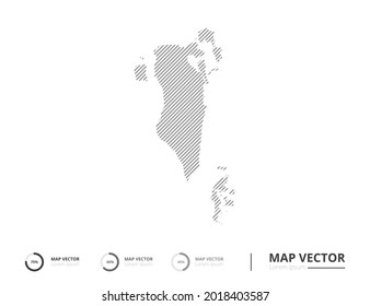 Bahrain map abstract line gray on white background vector for presentation. Creative concept for infographic.