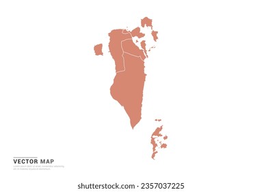 Mapa de Bahréin - naranja de estilo abstracto aislado en fondo blanco para vector de diseño.