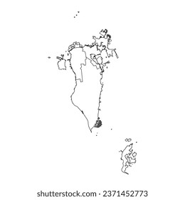 Bahrain map with administrative divisions.