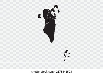 Bahrain Map black Color on White Backgound quality files Png 