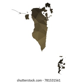 bahrain map - Black, gold, geometric rumpled low poly style gradient graphic background, polygonal design for your. Vector illustration eps 10.