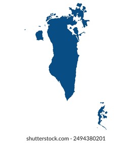 Bahrain map. Map of Bahrain in blue color