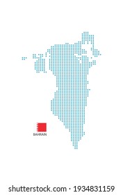 Mapa bahreiní de diseño de círculo azul, fondo blanco con bandera de Bahréin.