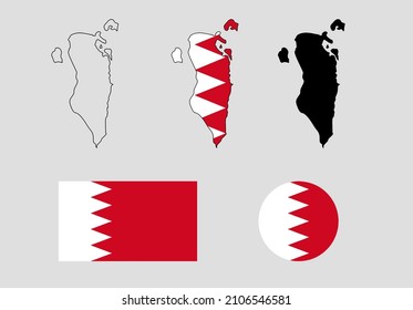 bahrain map flag vector icon