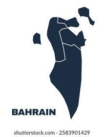 Bahrain map flat border outline vector