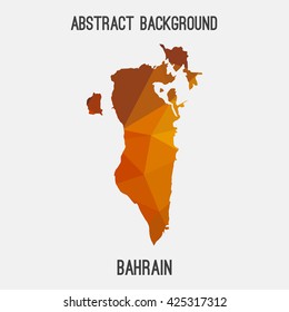Bahrain map in geometric polygonal style.Abstract tessellation,modern design background. Vector illustration EPS8