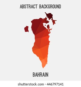 Bahrain map in geometric polygonal,mosaic style.Abstract tessellation,modern design background. Vector illustration EPS8