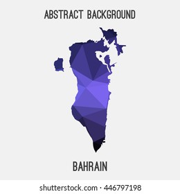 Bahrain map in geometric polygonal,mosaic style.Abstract tessellation,modern design background. Vector illustration EPS8