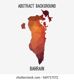Bahrain map in geometric polygonal,mosaic style.Abstract tessellation,modern design background. Vector illustration