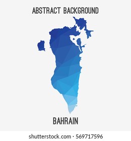 Bahrain map in geometric polygonal,mosaic style.Abstract tessellation,modern design background. Vector illustration