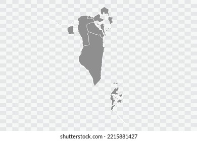 Bahrain Map grey Color on White Background  Png