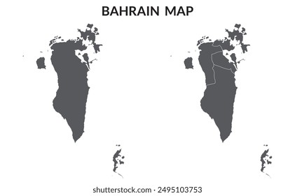 Bahrain map. Map of Bahrain in grey set